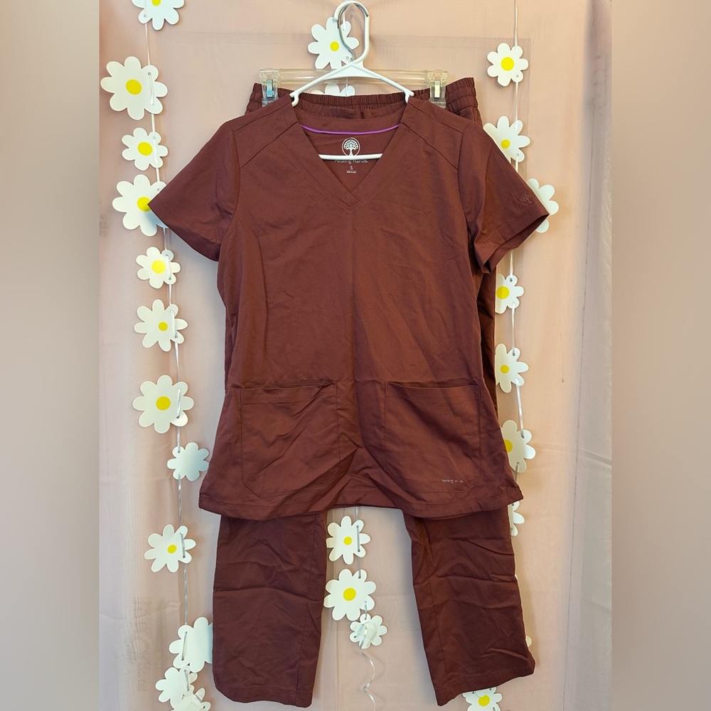 Healing Hands Maroon Scrub Set